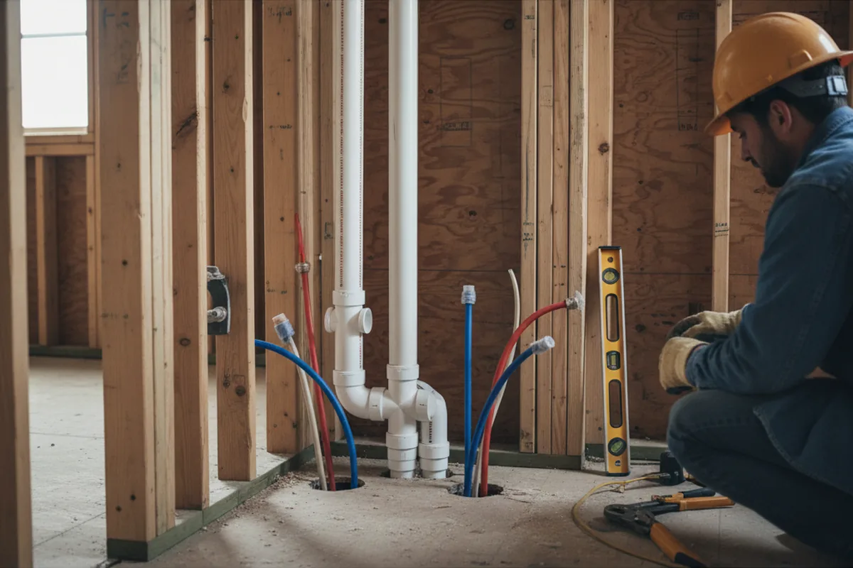 Drain and supply rough-in during Drain Cleaning in Claypool